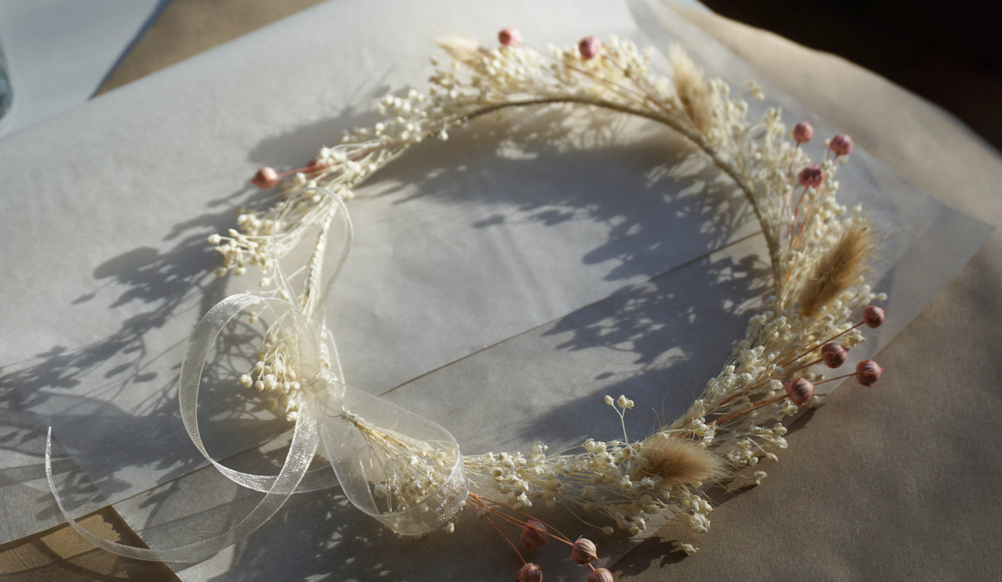 Natural Dried Baby's Breath Flower Crown