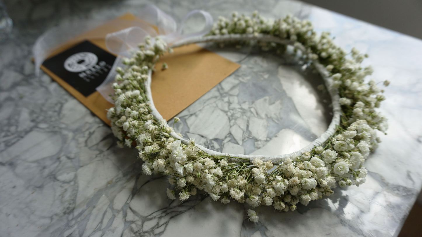 Dried Gypsophila Baby's Breath Flower Crown