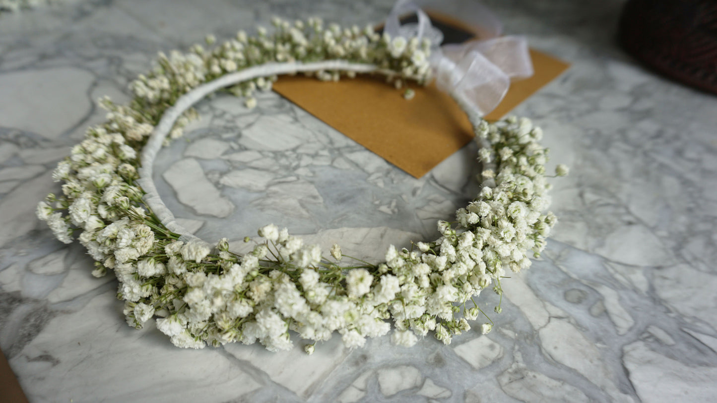 Dried Gypsophila Baby's Breath Flower Crown