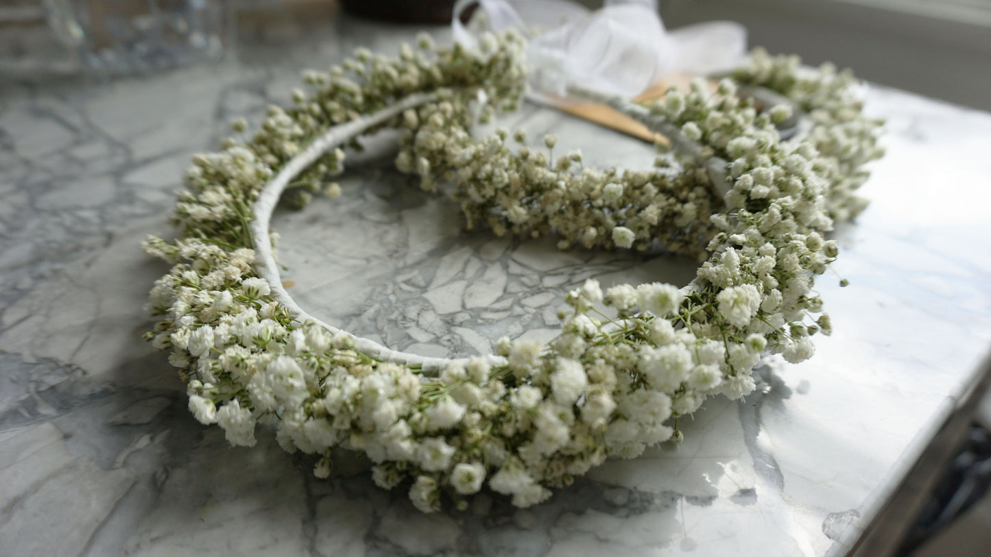 Dried Gypsophila Baby's Breath Flower Crown