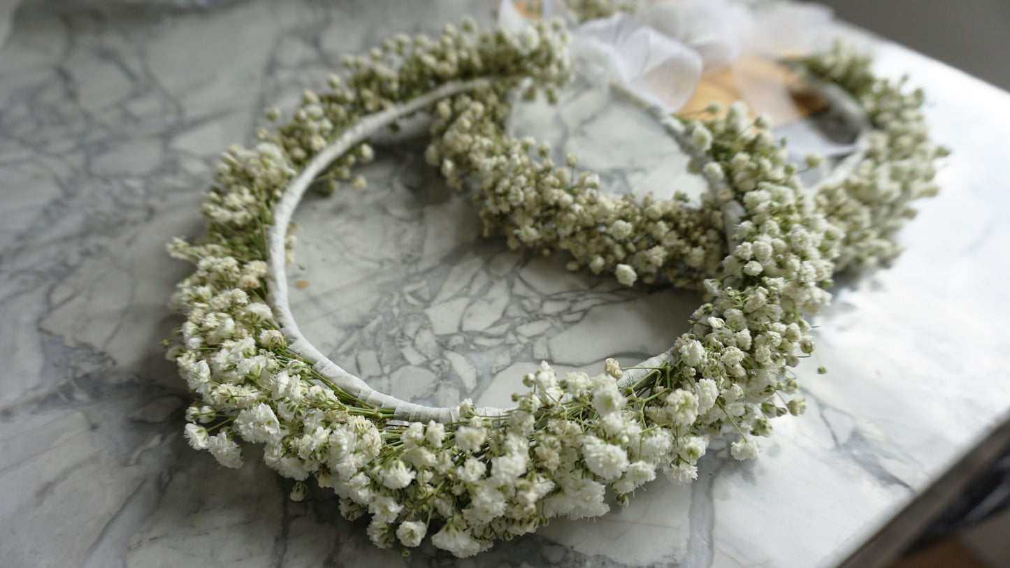 Dried Gypsophila Baby's Breath Flower Crown